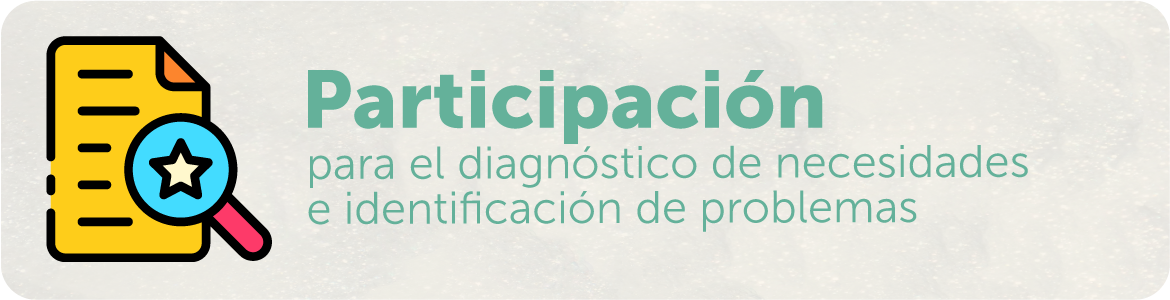 Participación para el diagnóstico de necesidades e identificación de problemas 